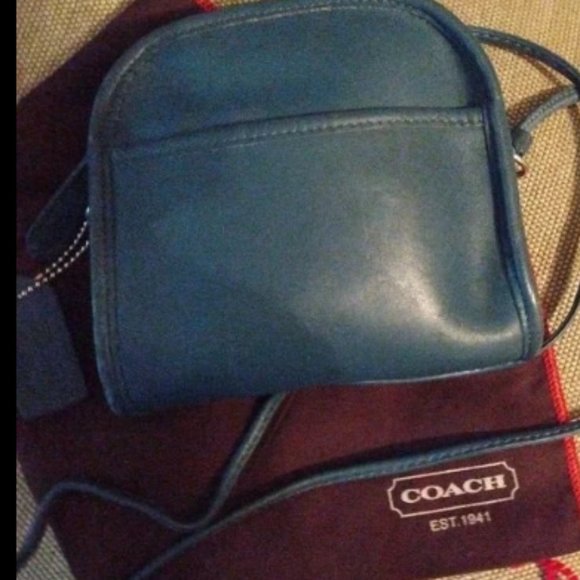 ❤️3 Piece COACH Blue Abbie 9017 Mini Crossbody Purse +FOB and Dustbag - Picture 6 of 10